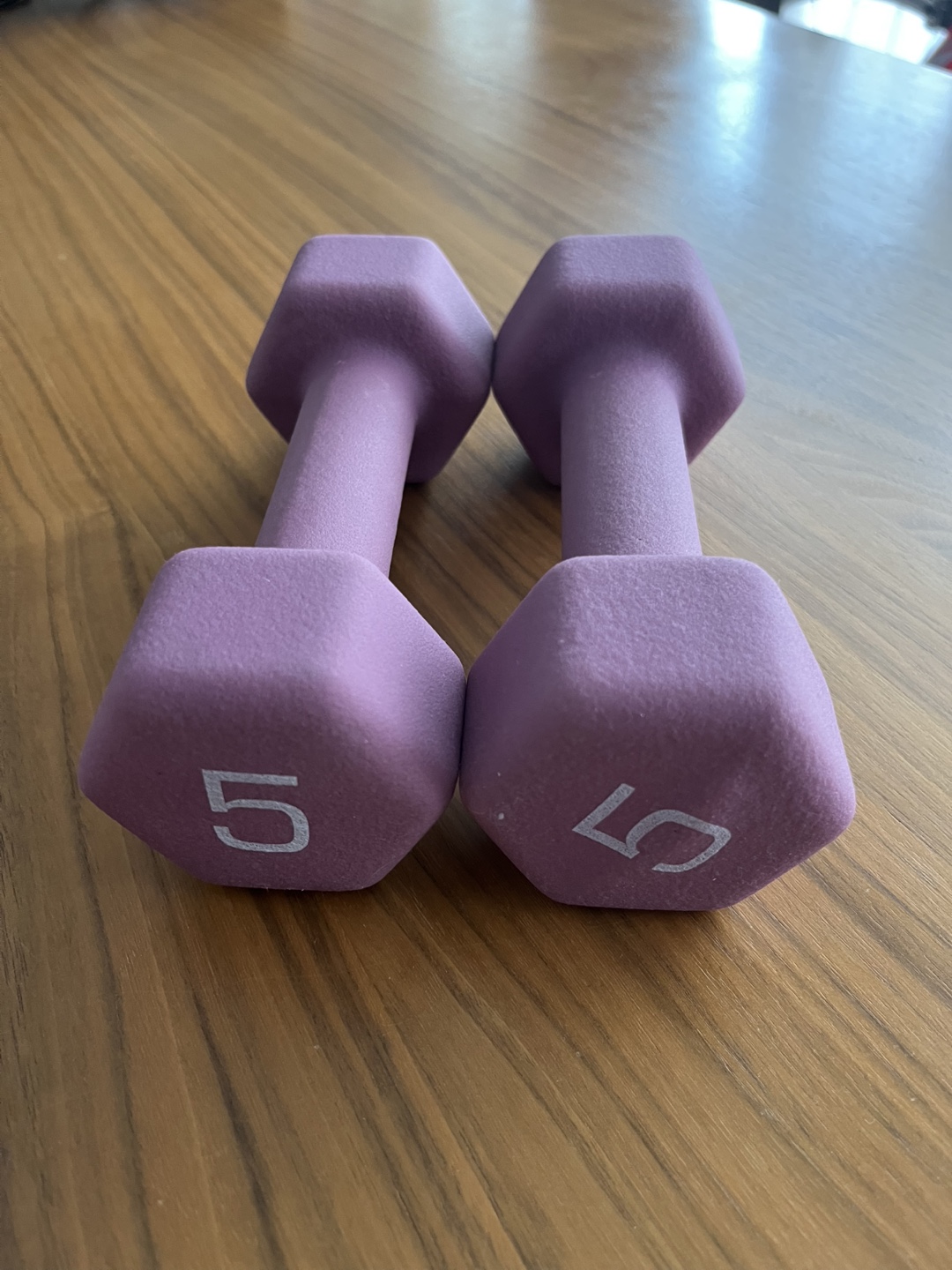 Pair of 5lb Purple Neoprene Dumbbells