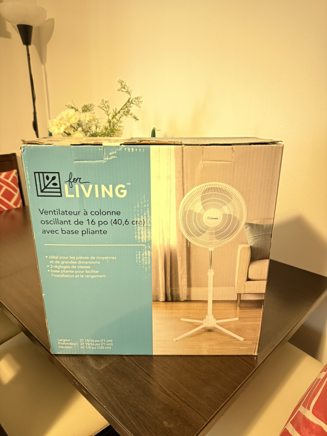 16" Oscillating Pedestal Fan with Folding Base - photo 4