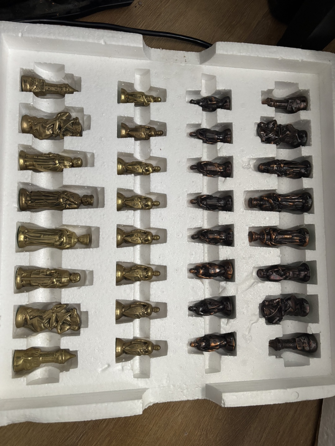 Marble Chessboard and brass and copper Chess Set - photo 2