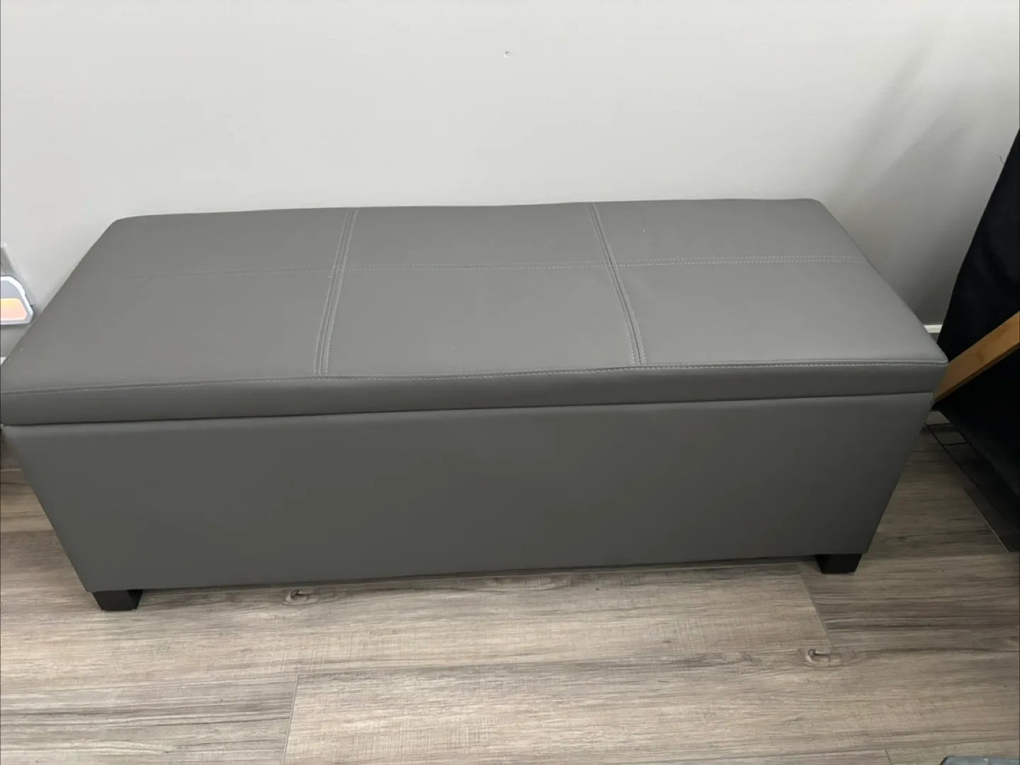Set of Three Grey Storage Ottomans thumbnail