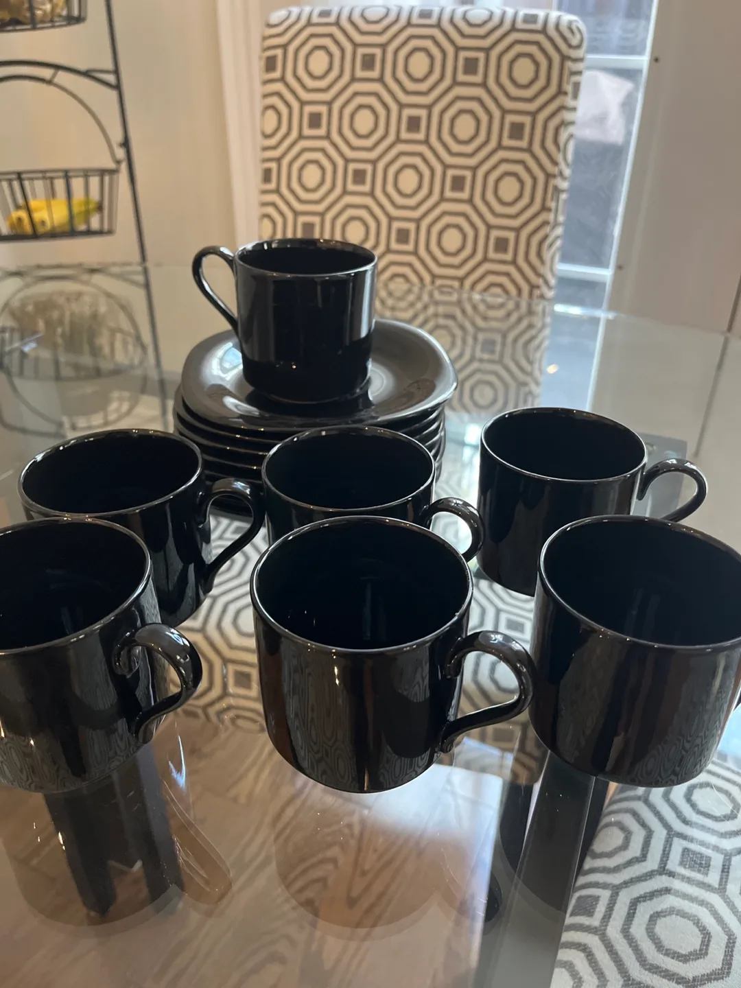 Mikasa Black Coffee Cups and Saucers Set image indicator(3)