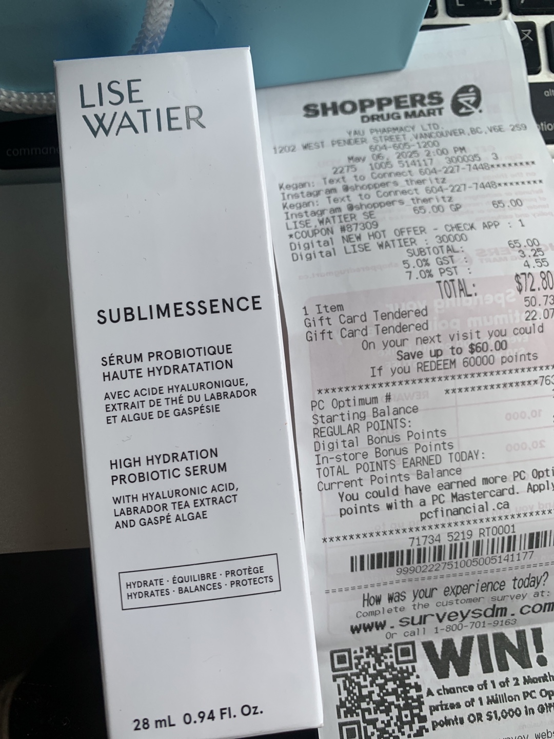 Brand new Lise Watier Sublimessence Probiotic Serum 28ml