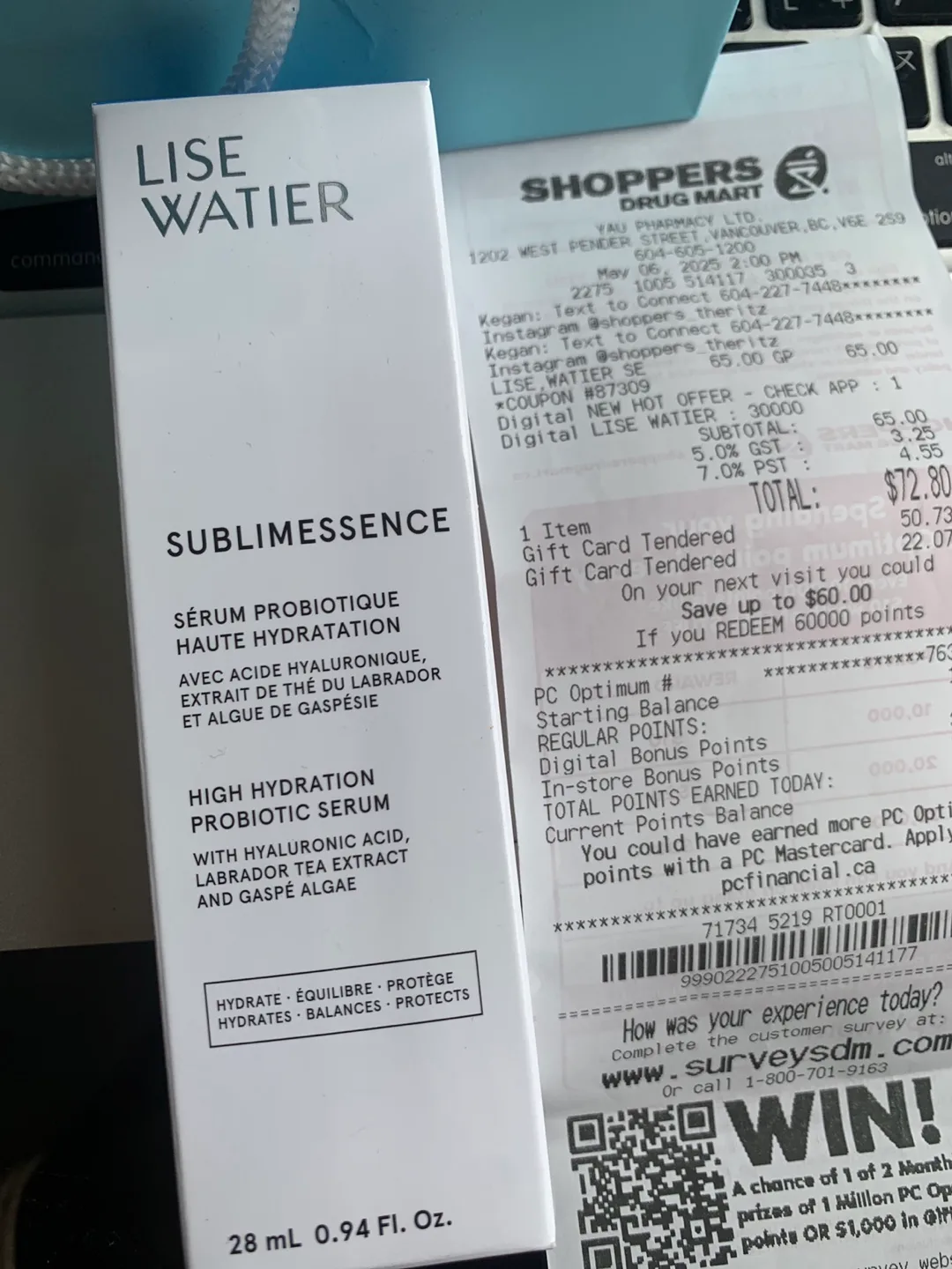 Brand new Lise Watier Sublimessence Probiotic Serum 28ml