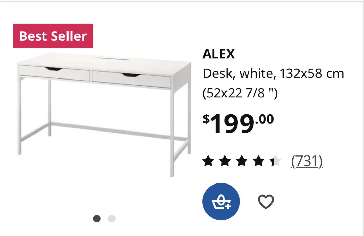 IKEA ALEX Desk - White - photo 3