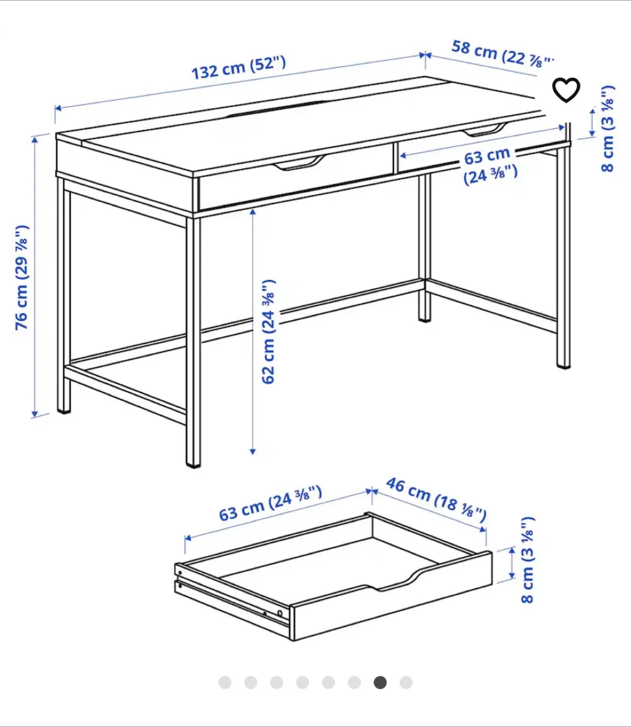 IKEA ALEX Desk - White image indicator(5)
