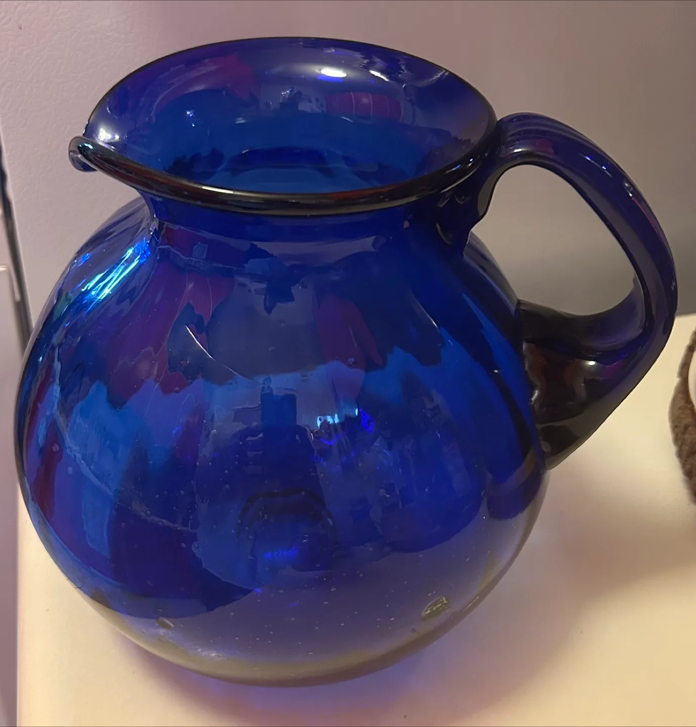 Cobalt Blue Glass Pitcher thumbnail