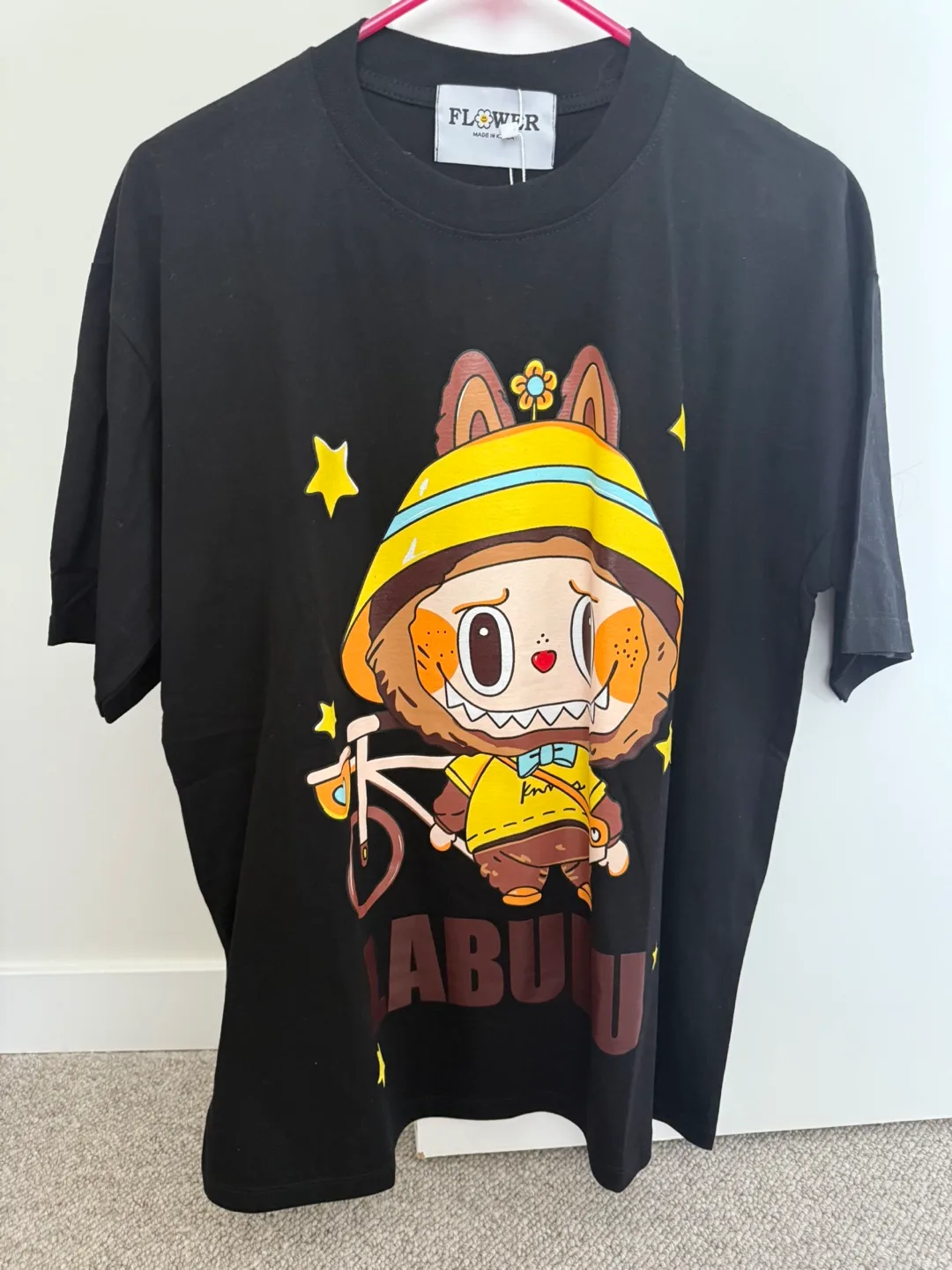 Flower Labubu Character Graphic T-Shirt thumbnail