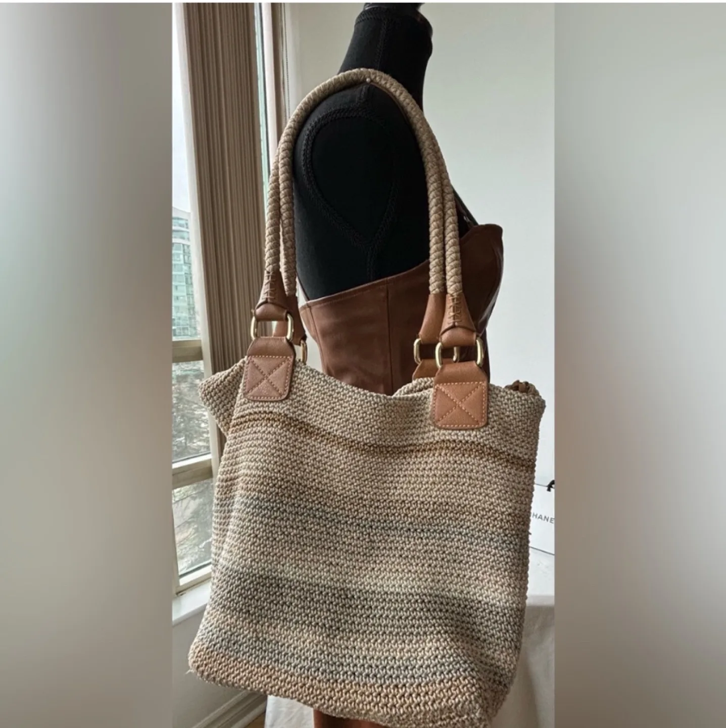 The Sak Knitted Tote Bag with Leather Accents thumbnail