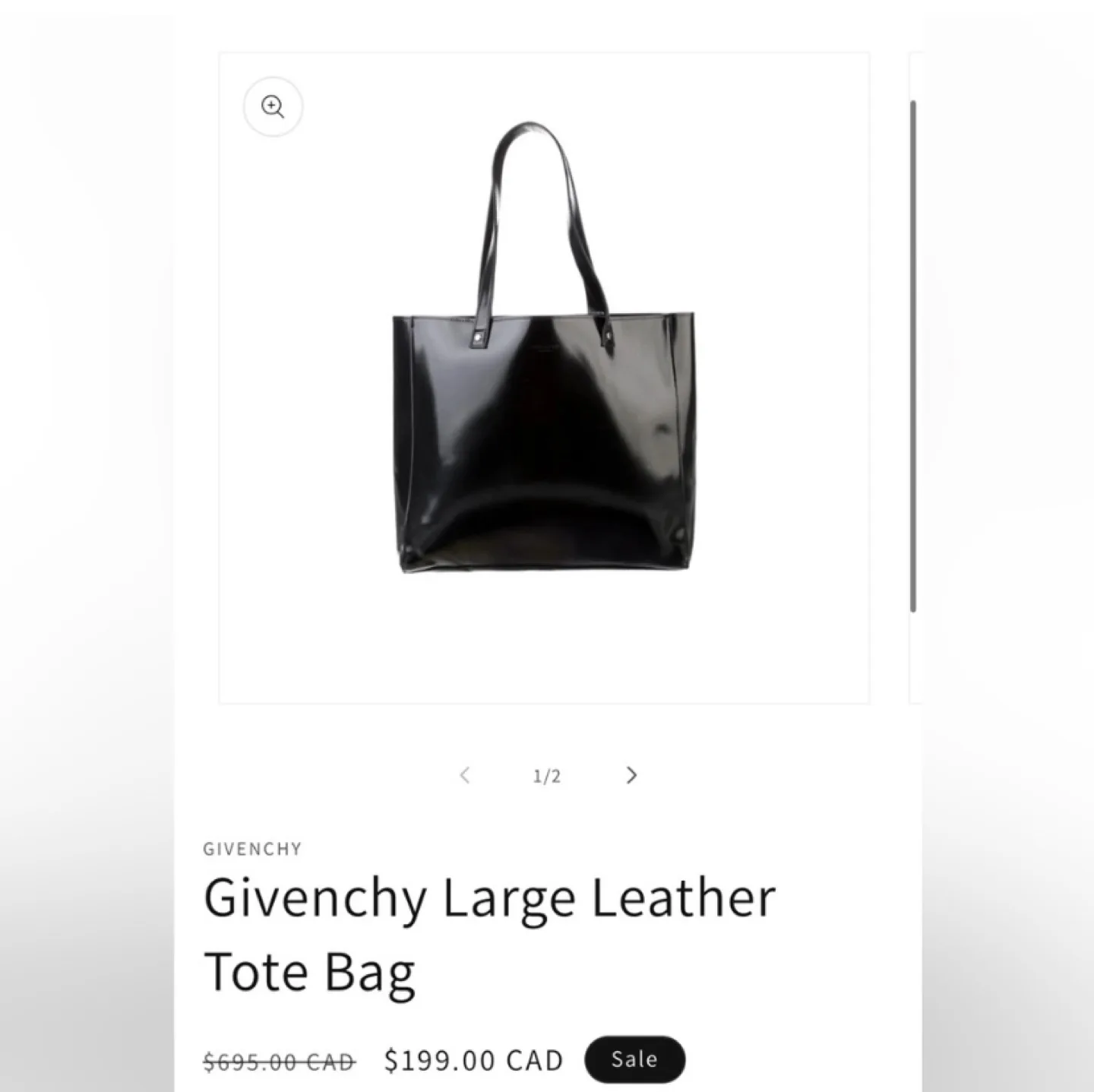 Authentic Givenchy  Black  Tote Bag thumbnail