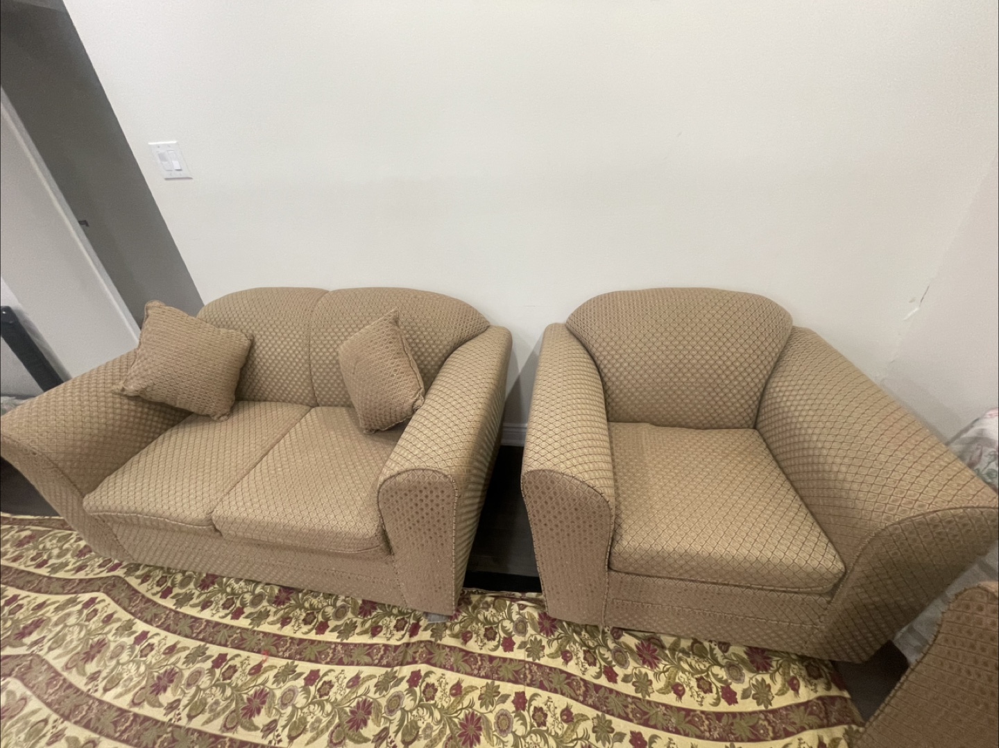 Beige Sofa Set - Loveseat, Sofa & Armchair