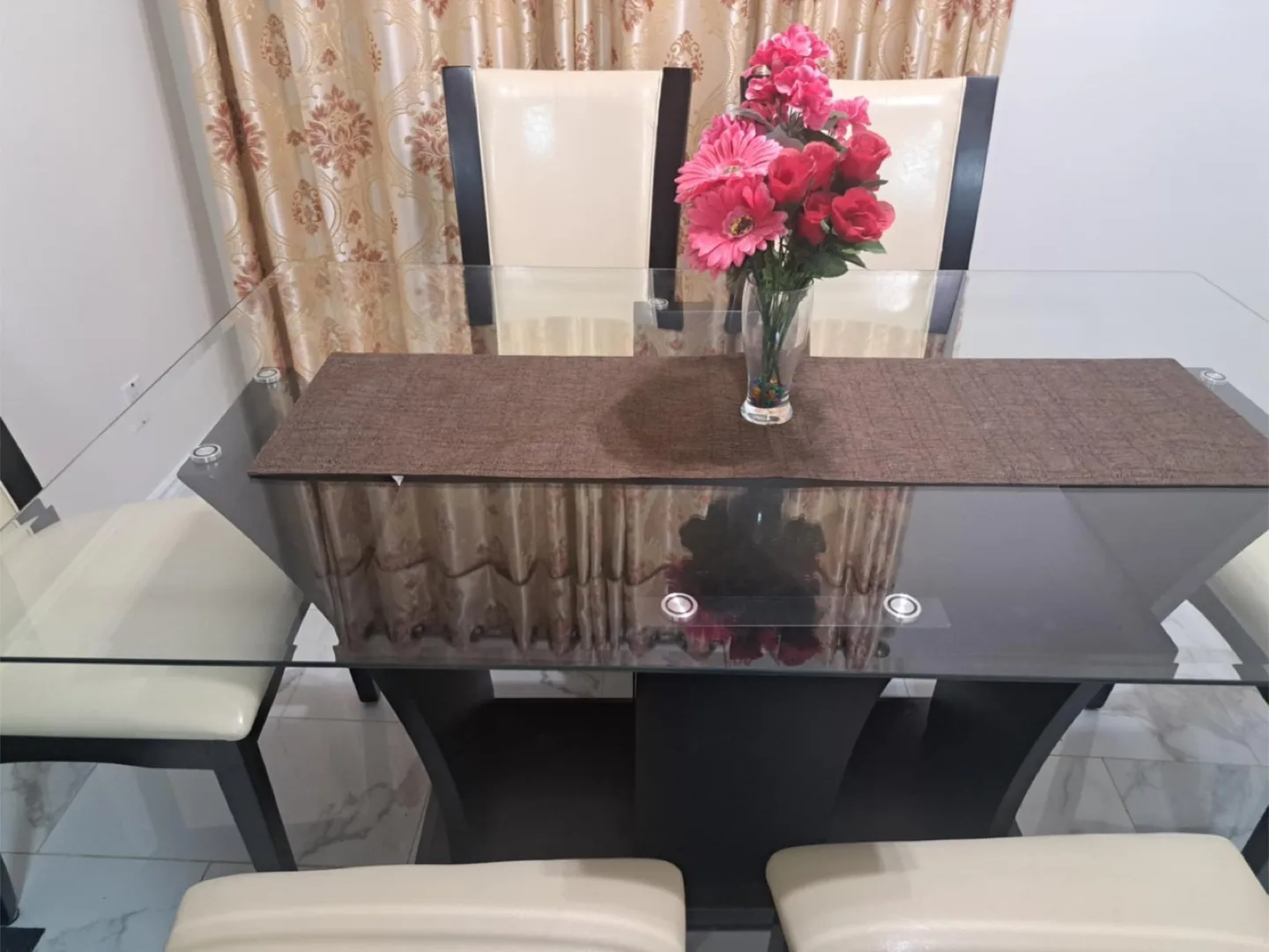 Brand New Glass-top Dining Table Set with 6 Chairs image indicator(2)