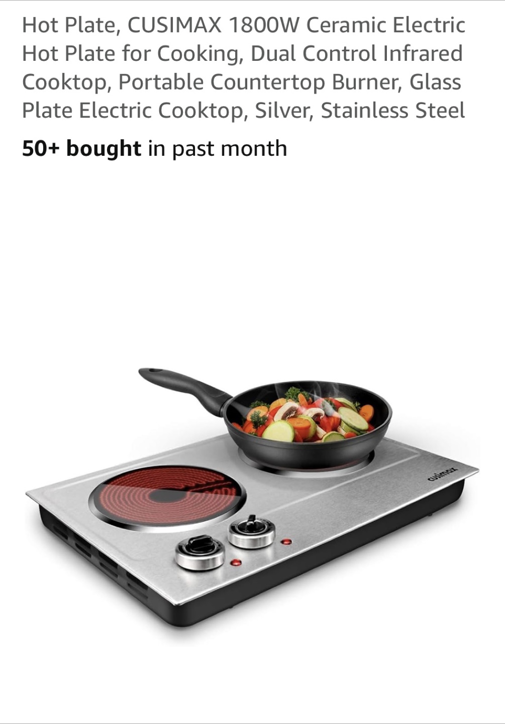 CUSIMAX 1800W Double Hot Plate