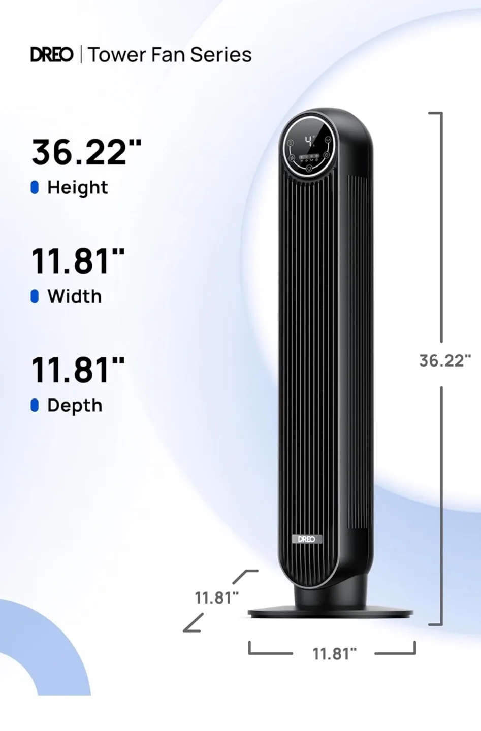 DREO Tower Fan - 4 Speeds, Timer, Oscillation thumbnail