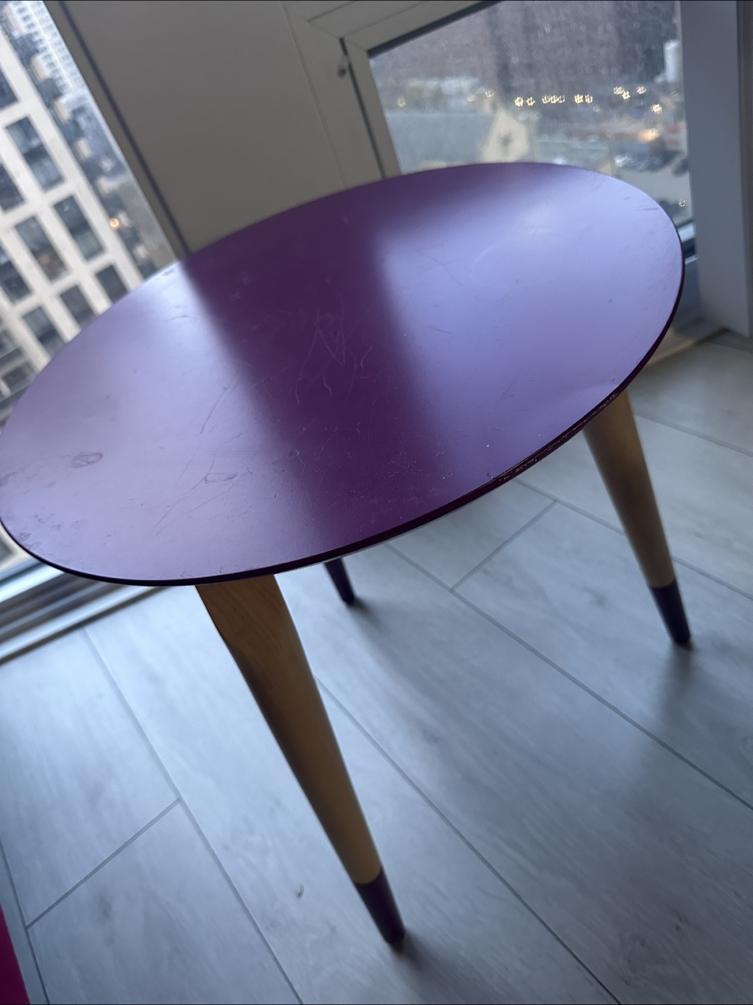 Purple Round Side Table - photo 2