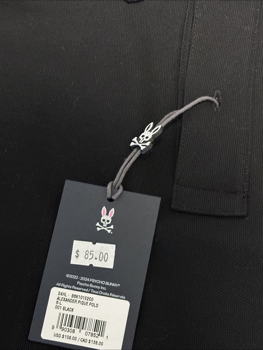 Psycho Bunny Men's Size 6 Black Polo Shirt - photo 3