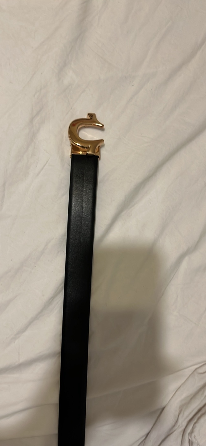 True Religion Black Leather Belt with Gold Buckle - photo 2