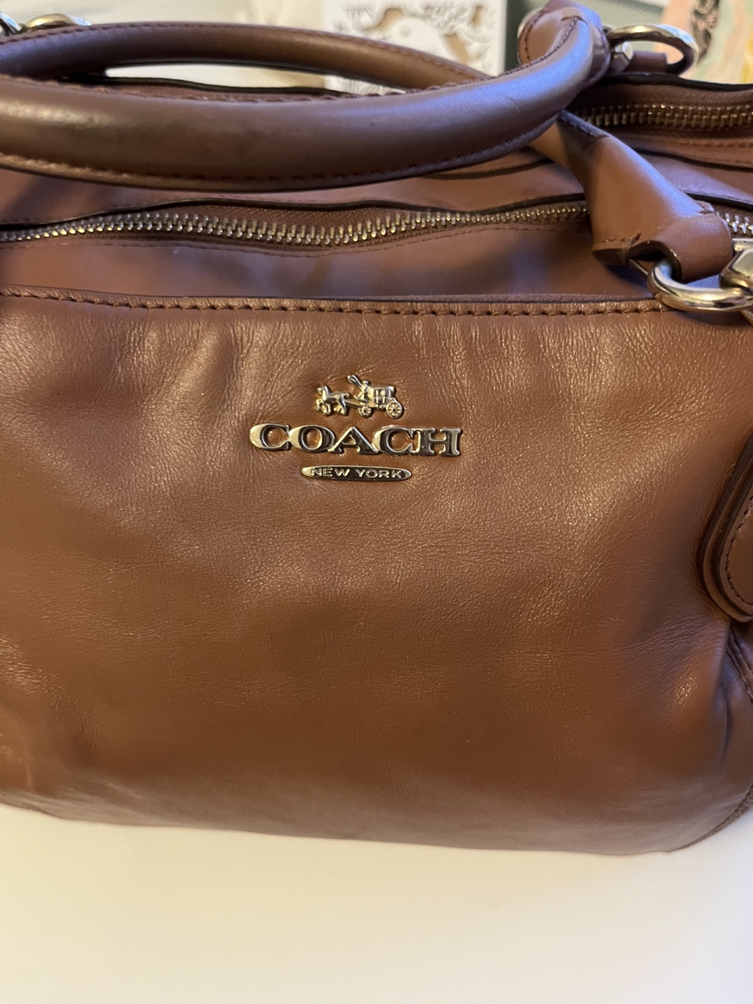 Coach Brown Leather Satchel Handbag - photo 5