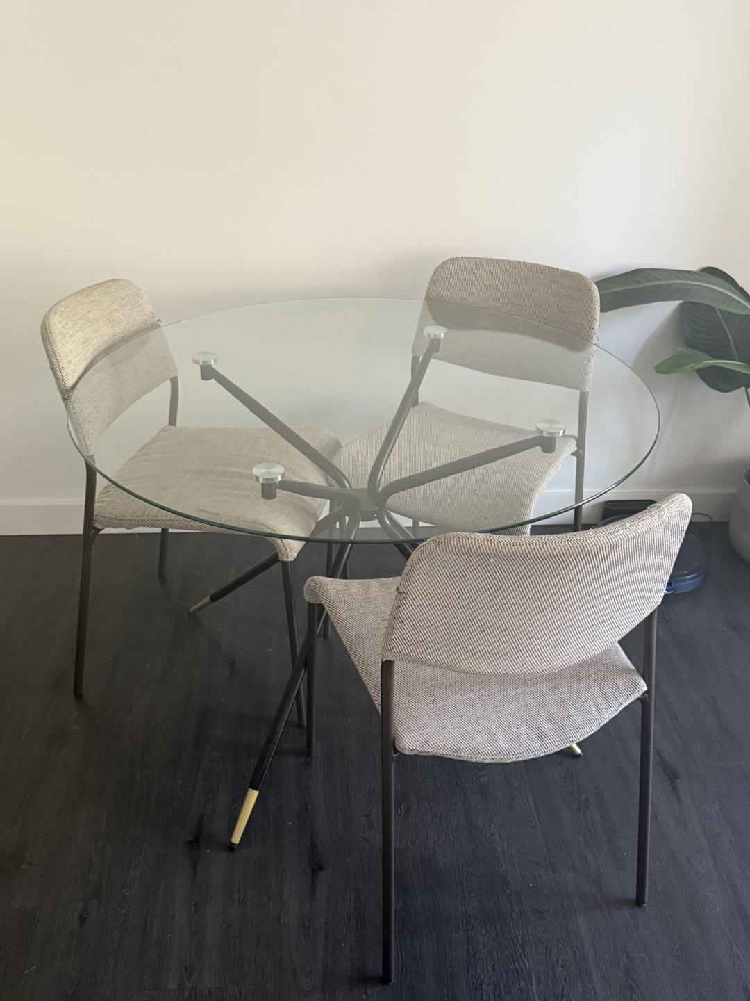Glass Dining Table Set with three Chairs - photo 2