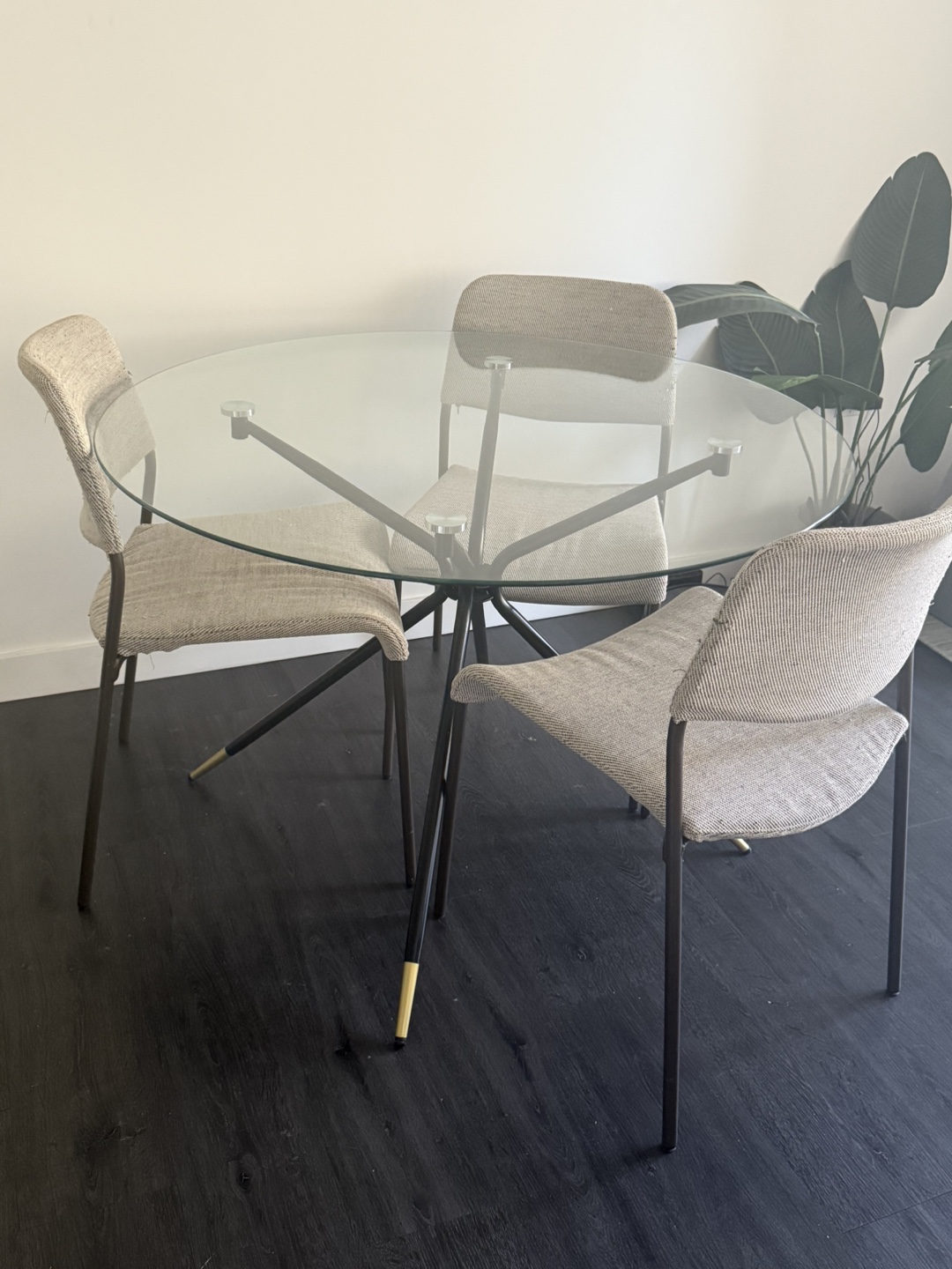 Glass Dining Table Set with three Chairs - photo 3