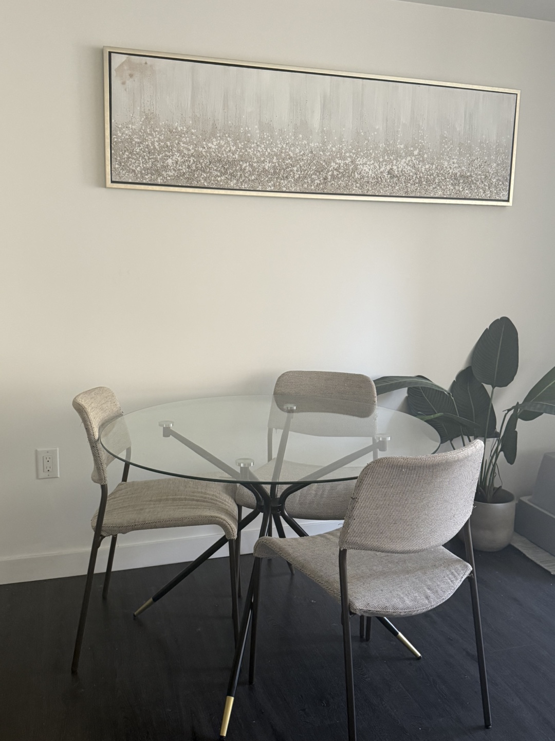Glass Dining Table Set with three Chairs