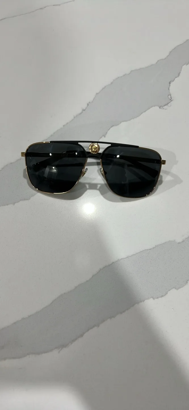 Versace Sunglasses Aviator Style Gold Frame thumbnail