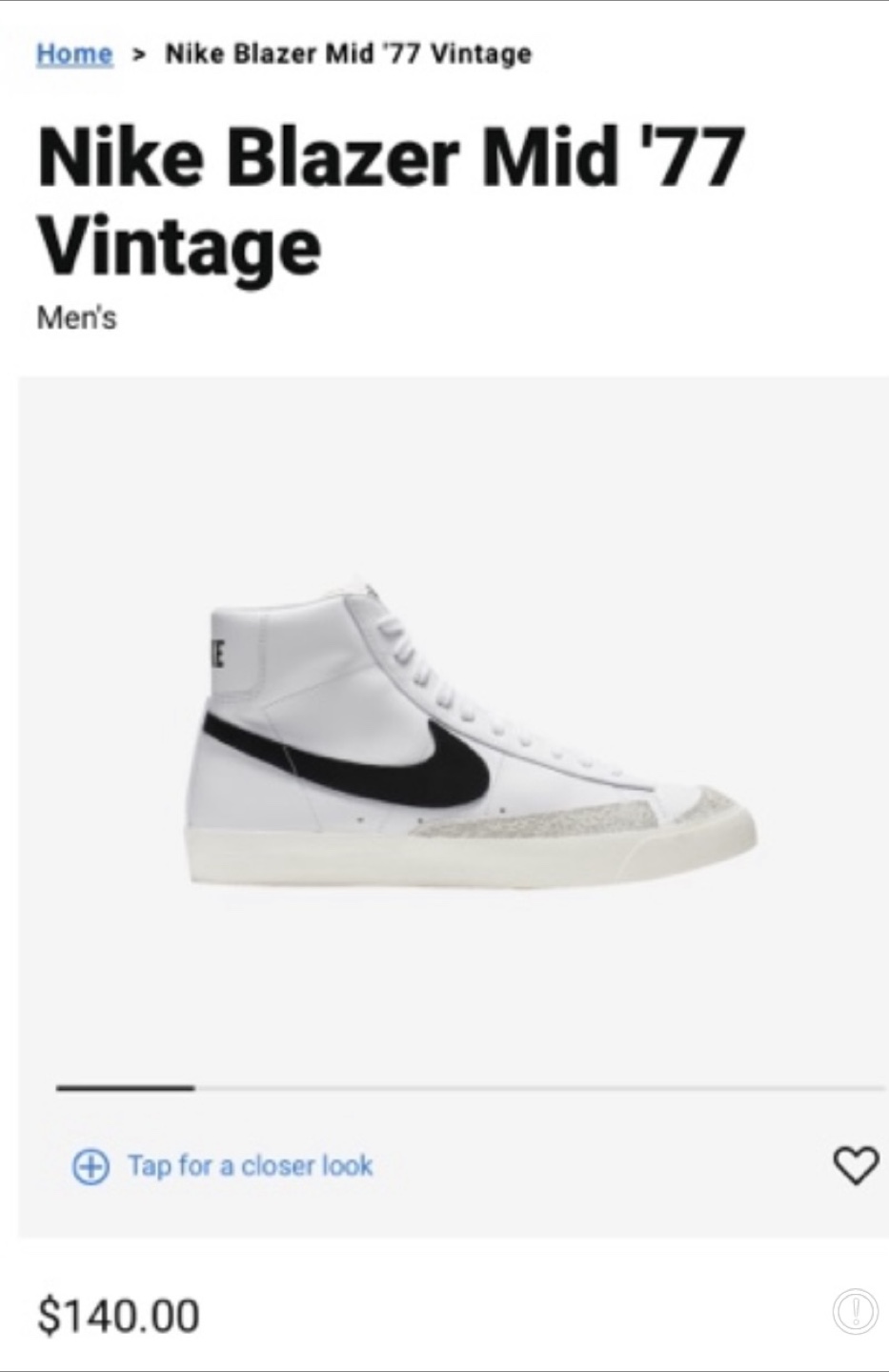 Nike Blazer Mid '77 Vintage 🧡White/Black Men's Size 9.5 - photo 4
