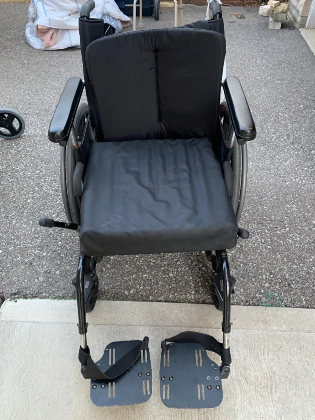 Black Wheelchair with Footrests thumbnail