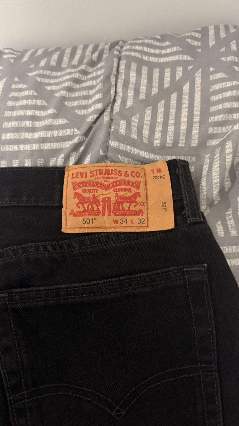 Levi's 501 Black Jeans - Men's Size 34x32 - photo 2