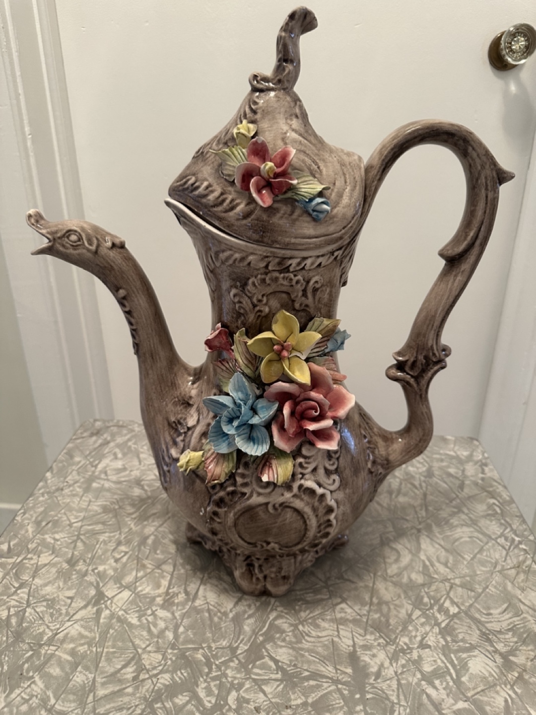 Vintage Italian Majolica Coffee Pot