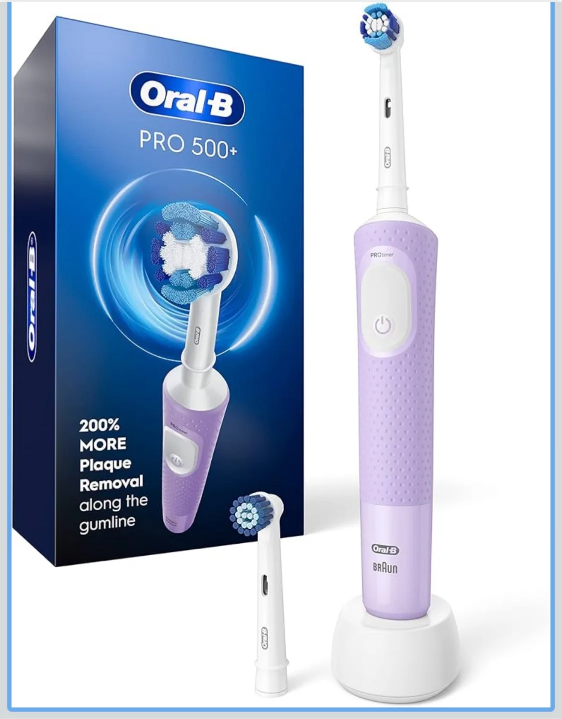 Oral-B PRO 500+ Electric Toothbrush - Lavender thumbnail