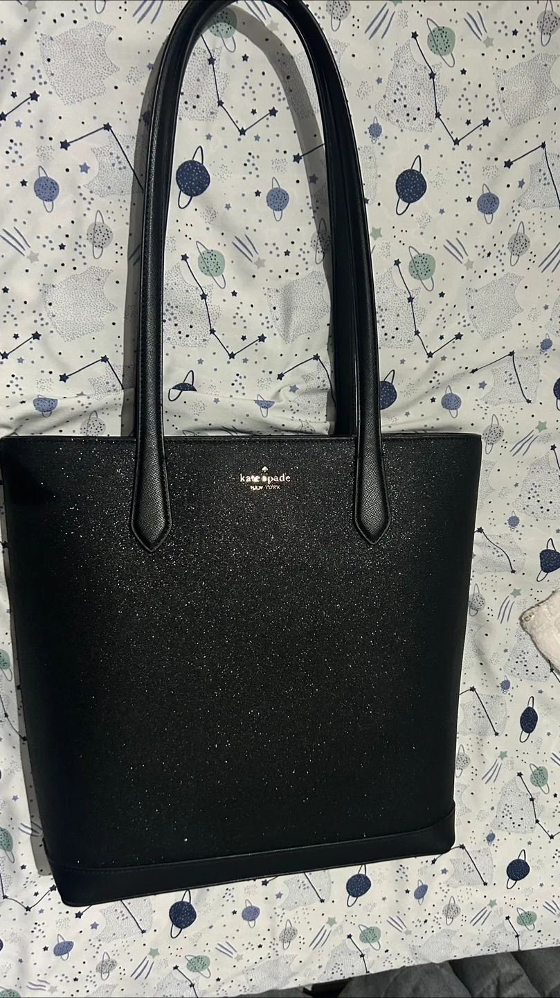 Kate Spade New York Black tinsel Tote Bag thumbnail