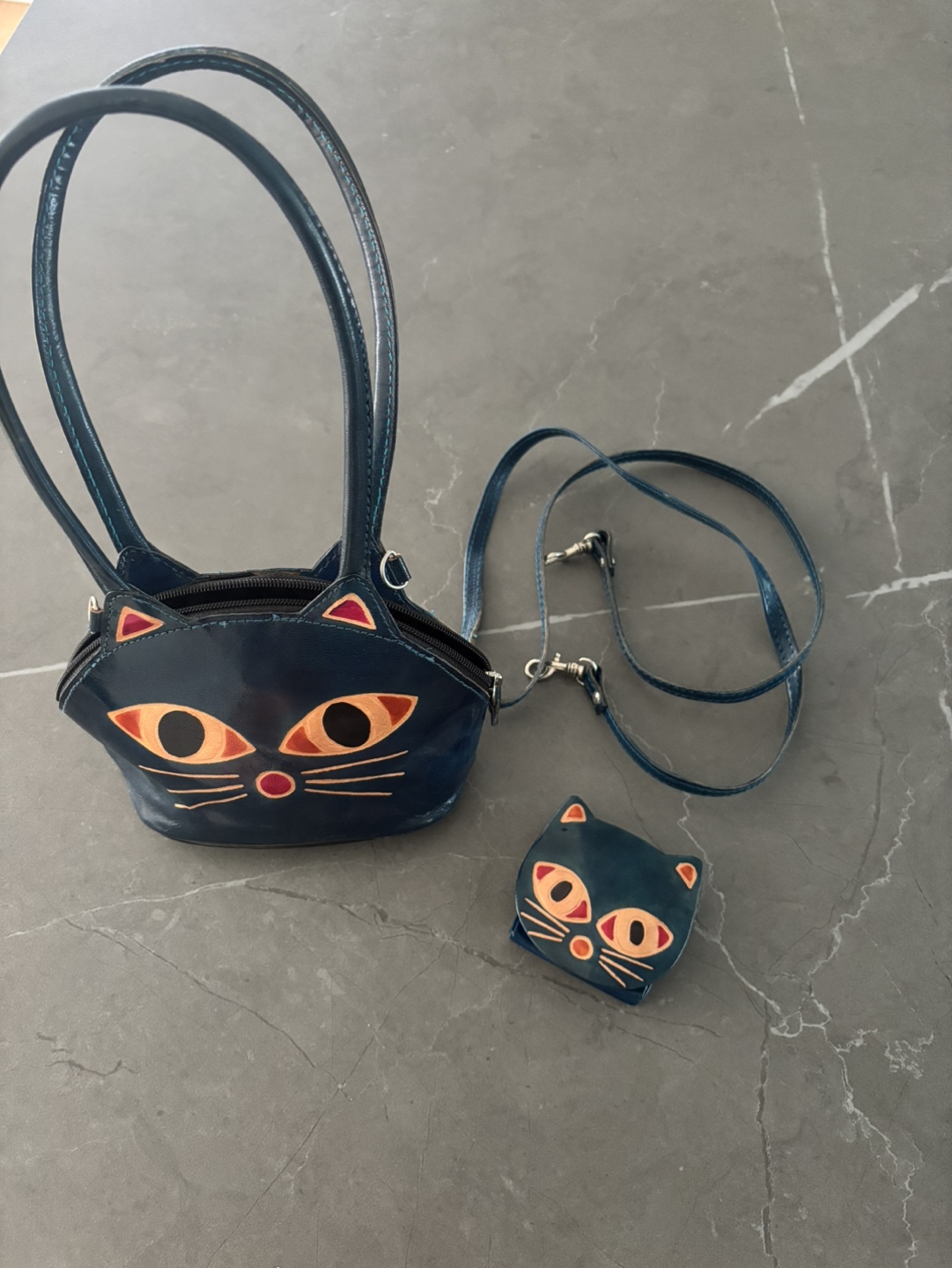 Adorable Cat-Shaped Handbag and Coin Purse Set - photo 3
