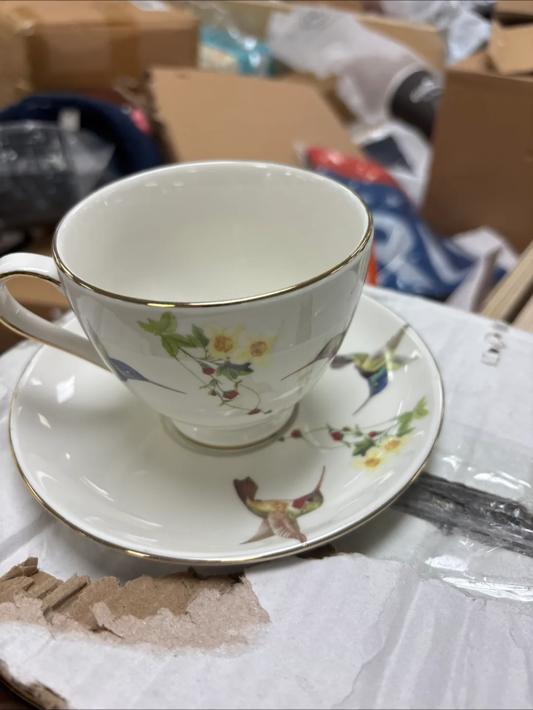 Hummingbird fine bone china set thumbnail