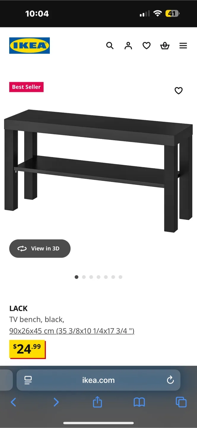 IKEA LACK TV Bench - Black thumbnail