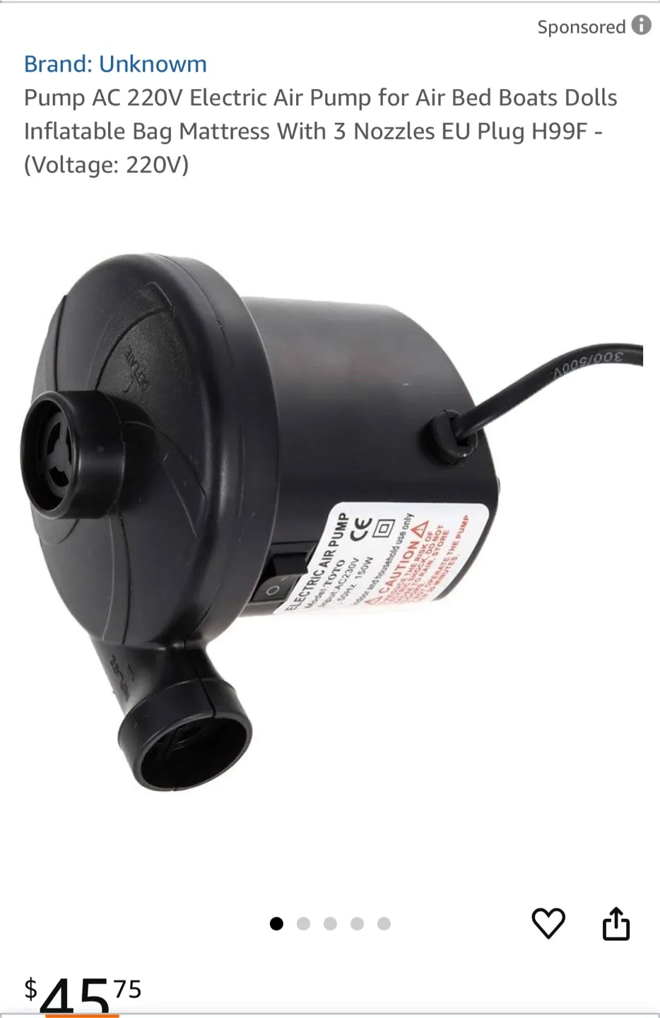 🧡Electric Air Pump with 3 Nozzles thumbnail