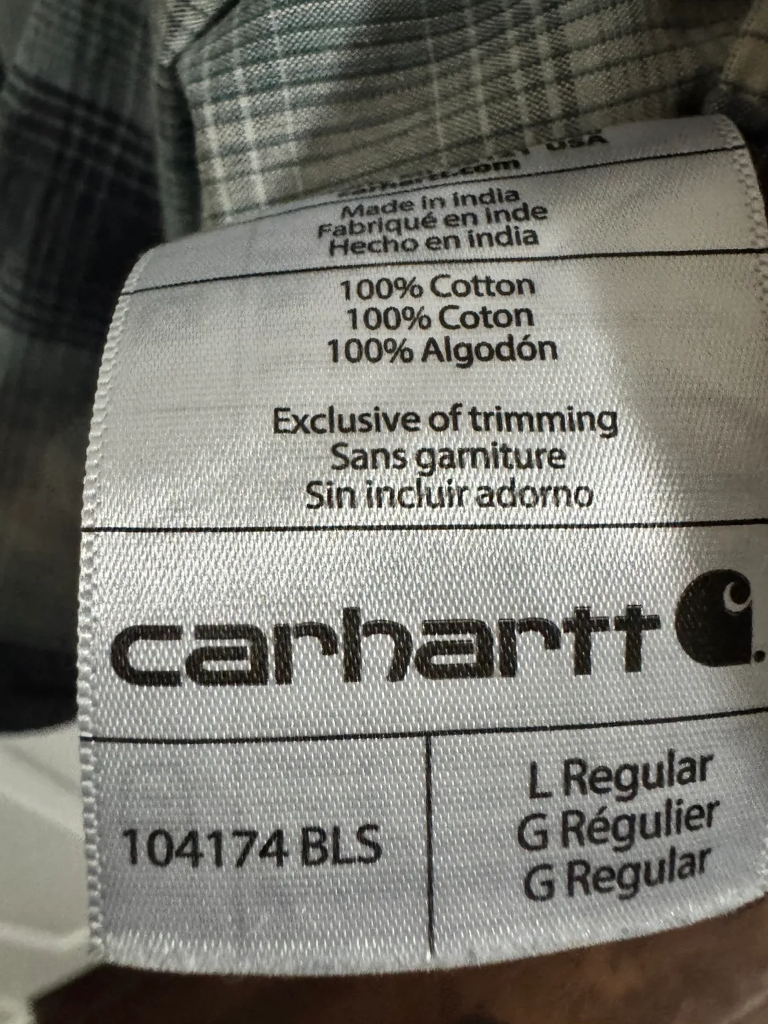 Carhartt Men's Relaxed Fit Plaid Short Sleeve Shirt - Size Large image indicator(5)