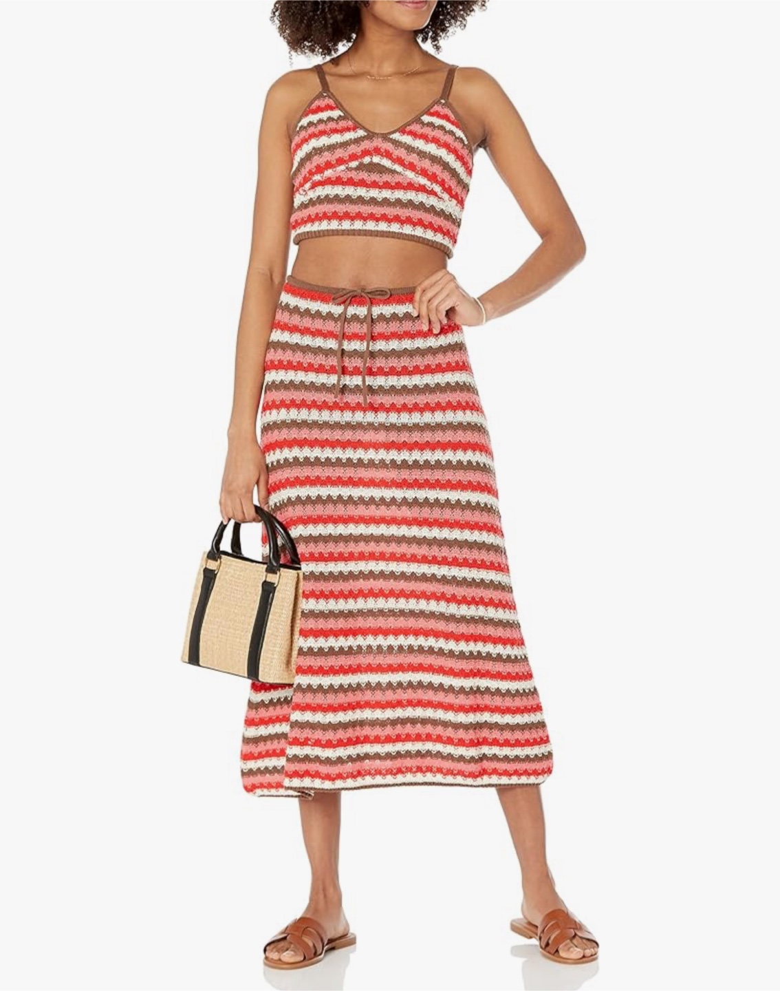 NEW! The Drop Women's Lyra Multi Color Crochet Midi Skirt - photo 3