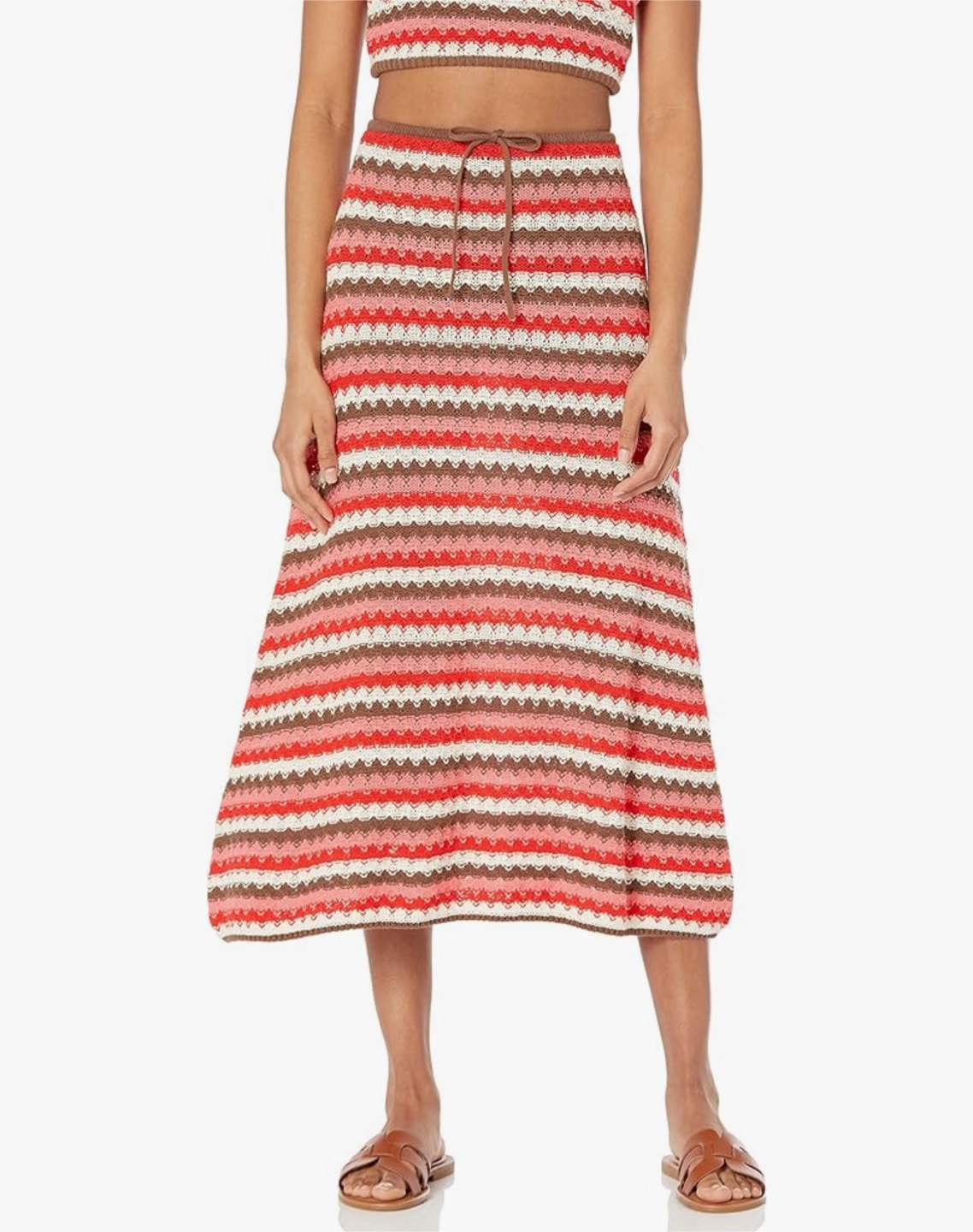 NEW! The Drop Women's Lyra Multi Color Crochet Midi Skirt