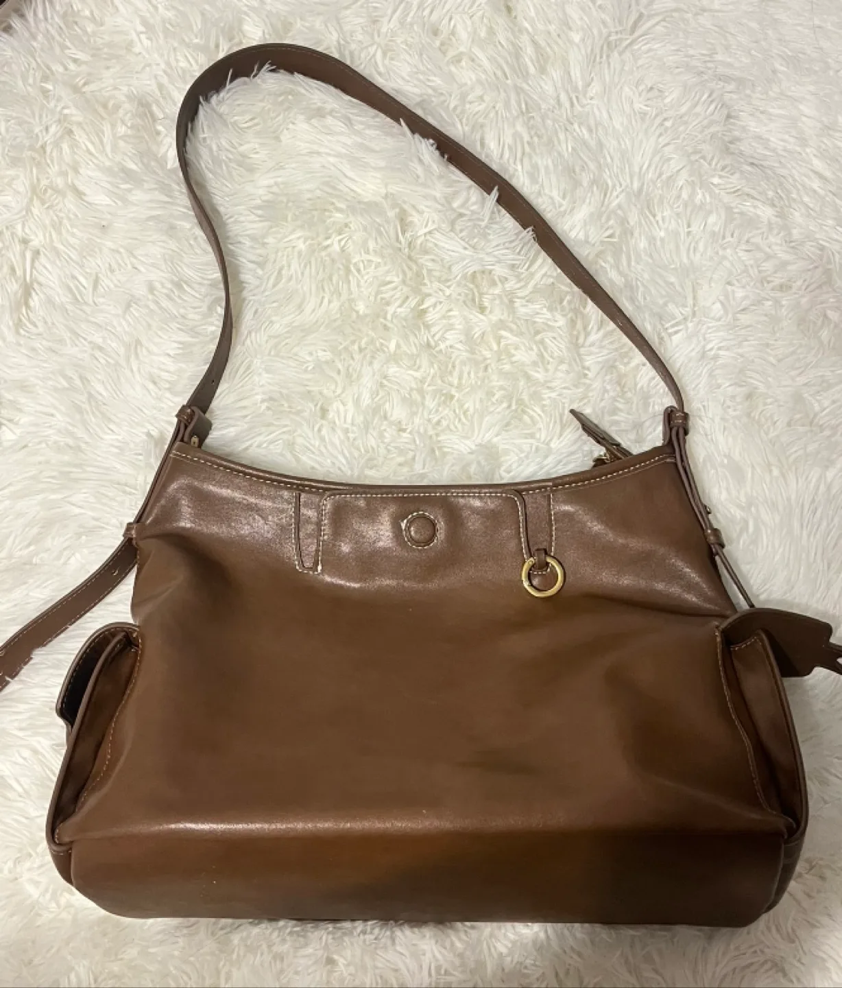 Brown Leather Shoulder Hobo Bag thumbnail