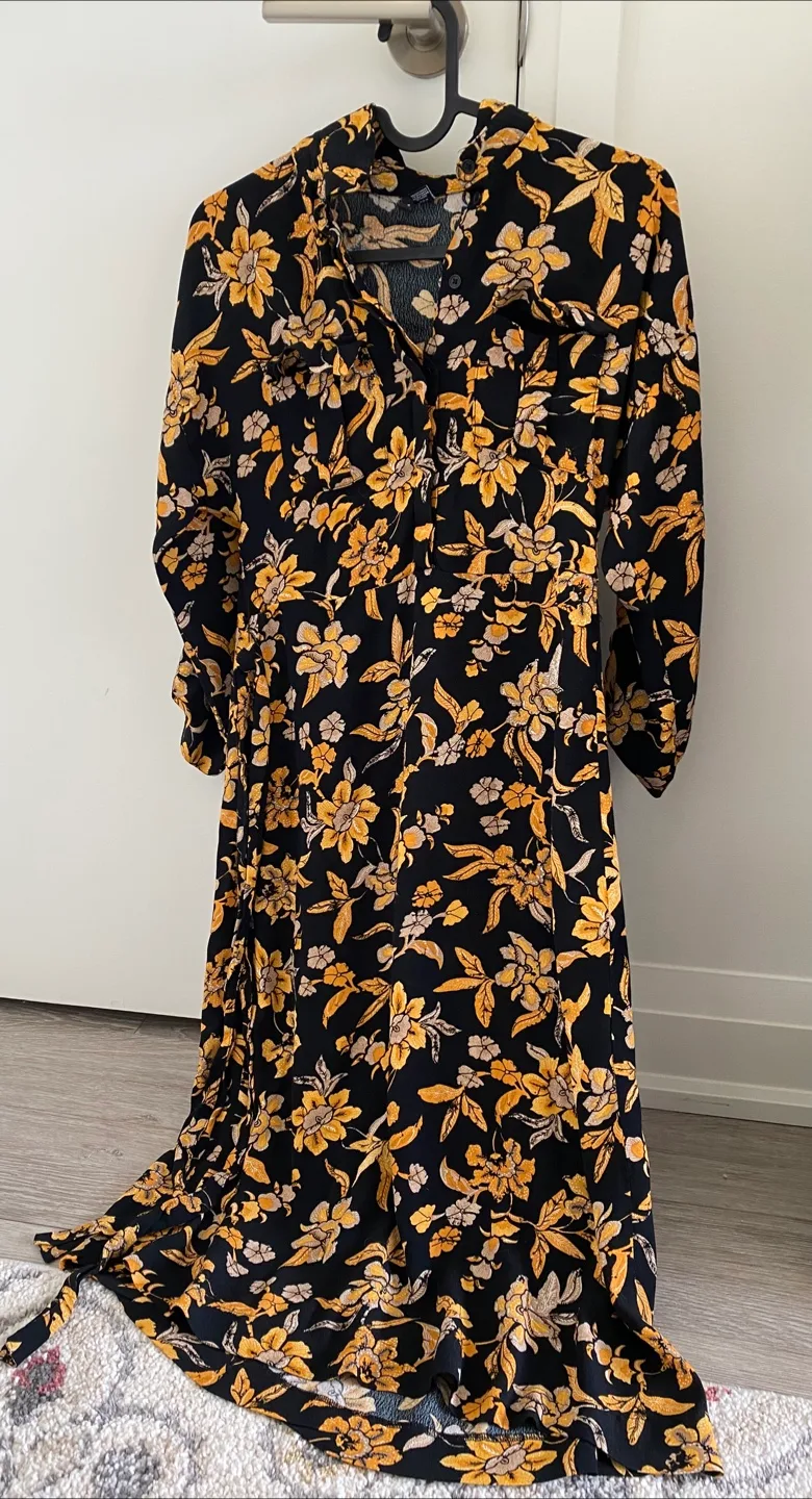 Floral Button-Down Midi Dress thumbnail
