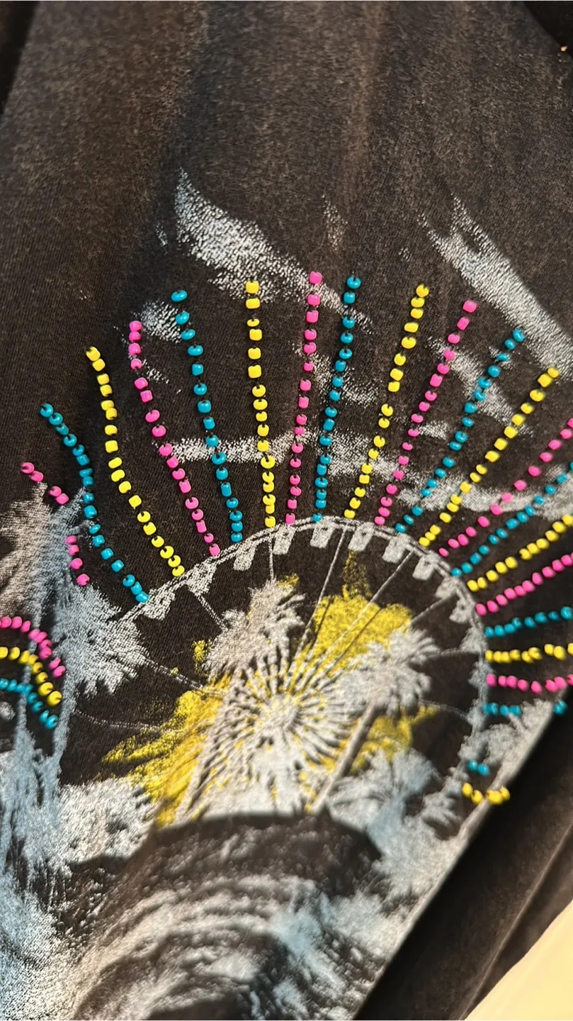 EUC Torrid Black Funky Fringed Crop Tank Top image indicator(2)