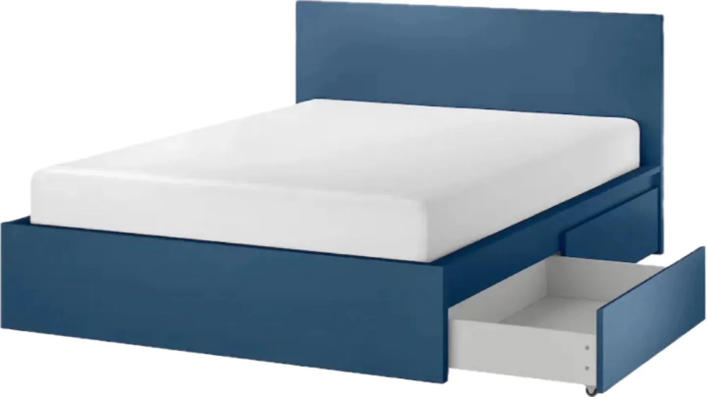 IKEA MALM Queen Bed Frame with Storage and Mattress image indicator(3)