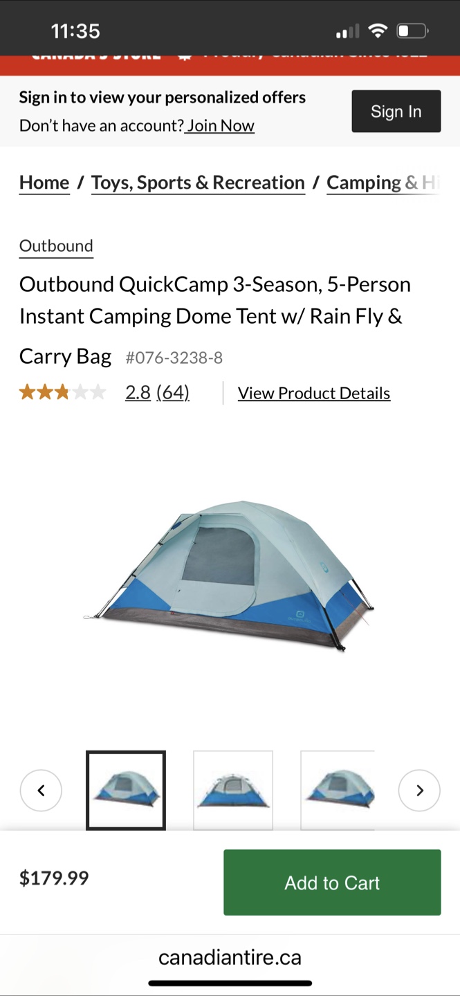 Outbound 5-Person Dome Tent - Easy Up