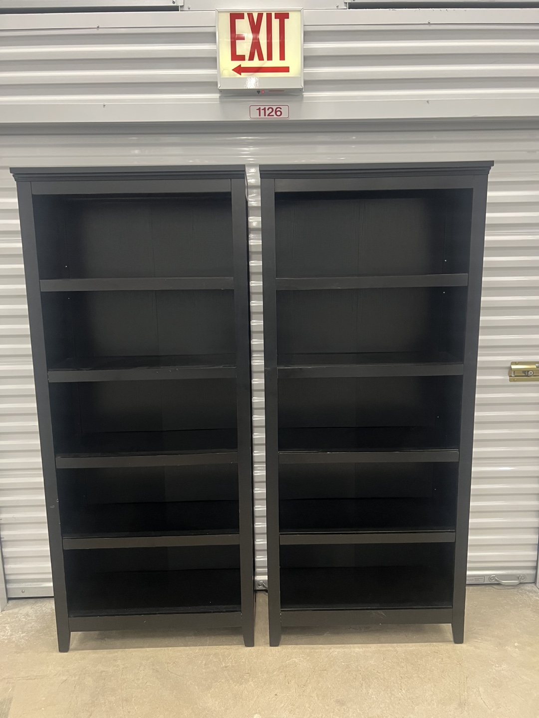 Pair of Black Bookcases - photo 5