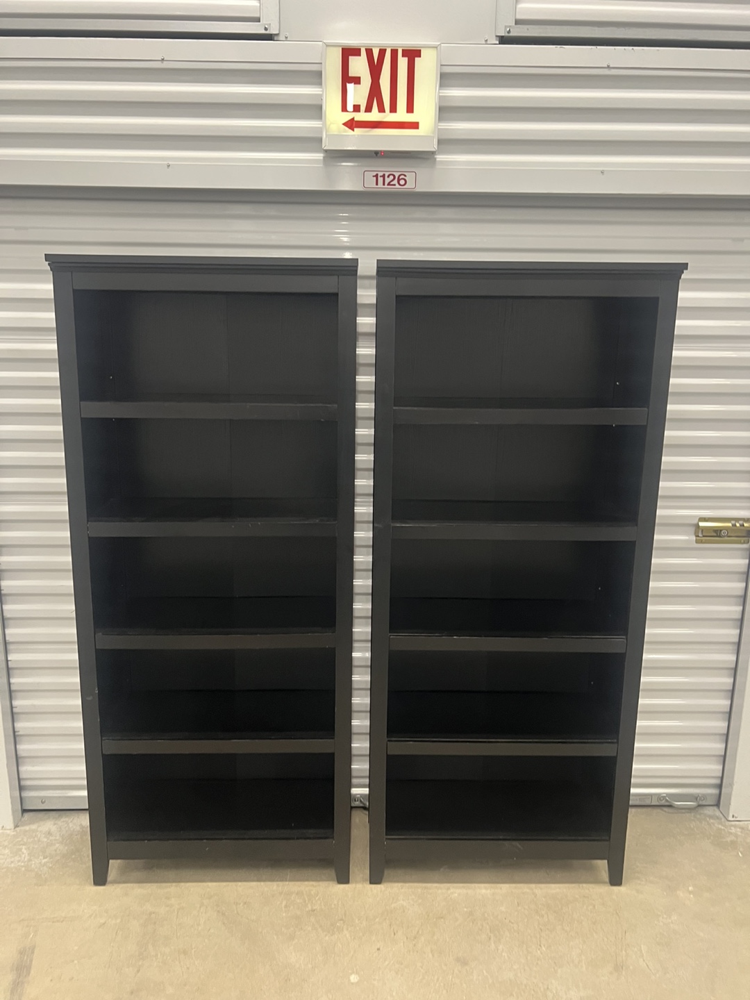 Pair of Black Bookcases - photo 2