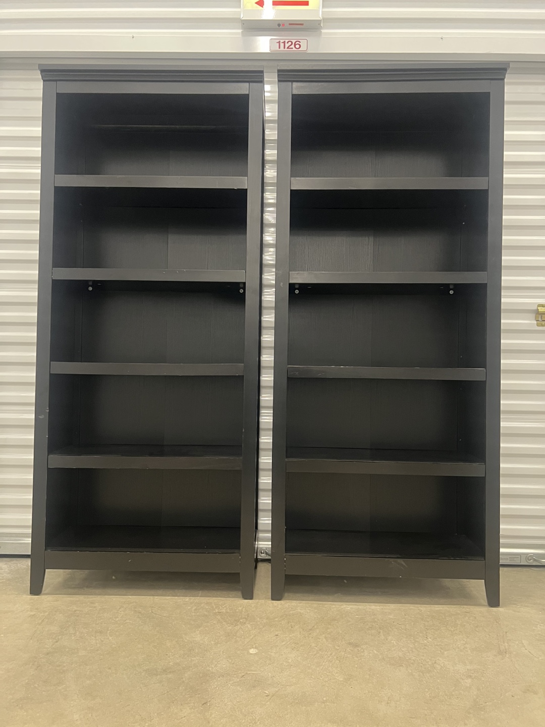 Pair of Black Bookcases - photo 4