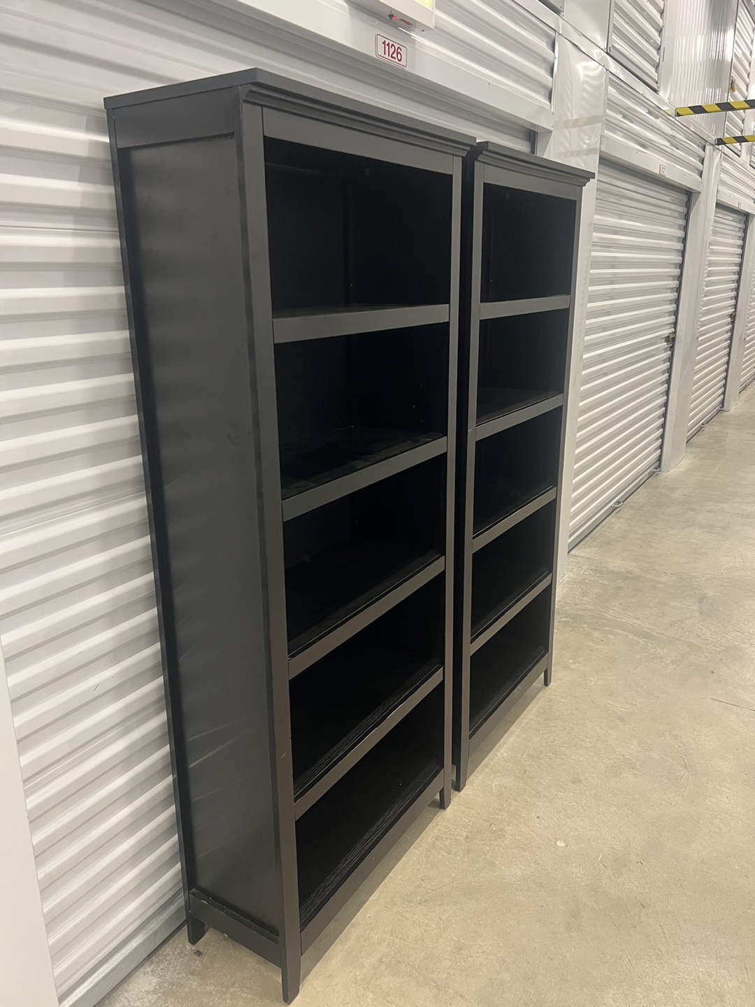 Pair of Black Bookcases - photo 3