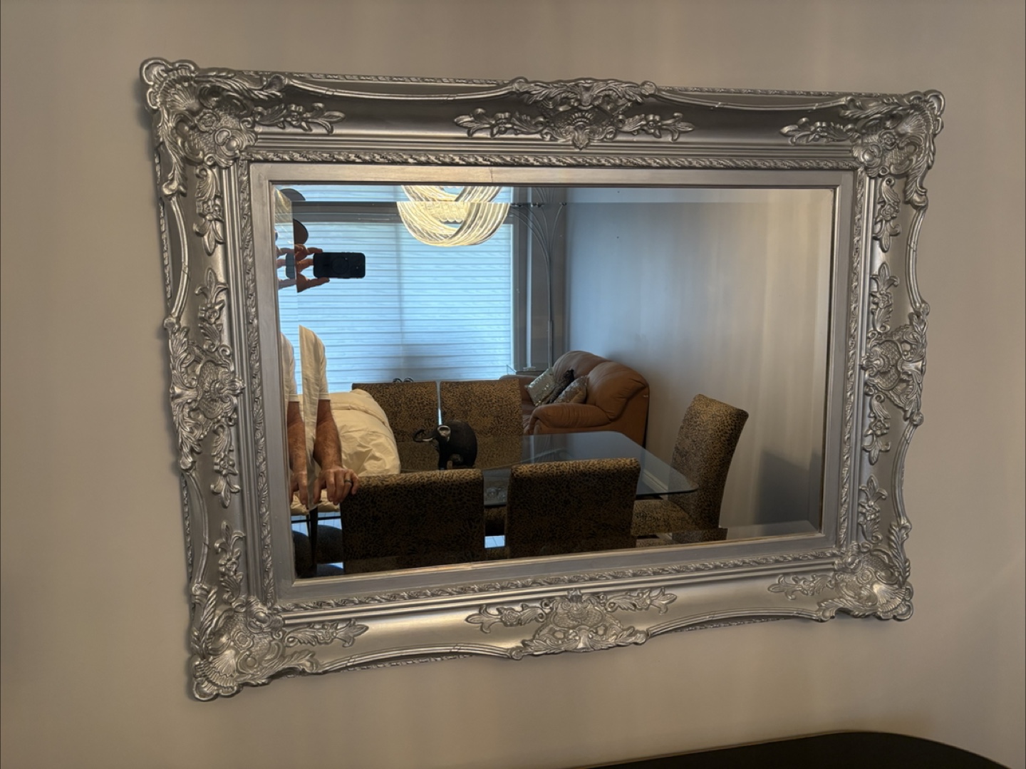 Ornate Silver Framed Mirror - photo 2