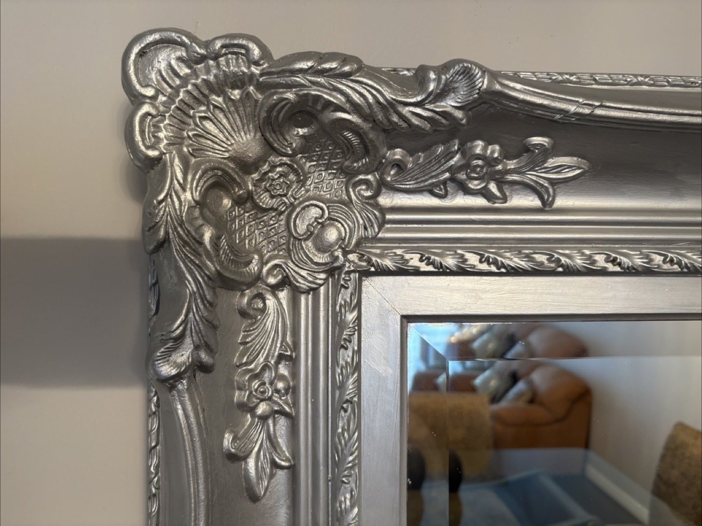 Ornate Silver Framed Mirror - photo 3