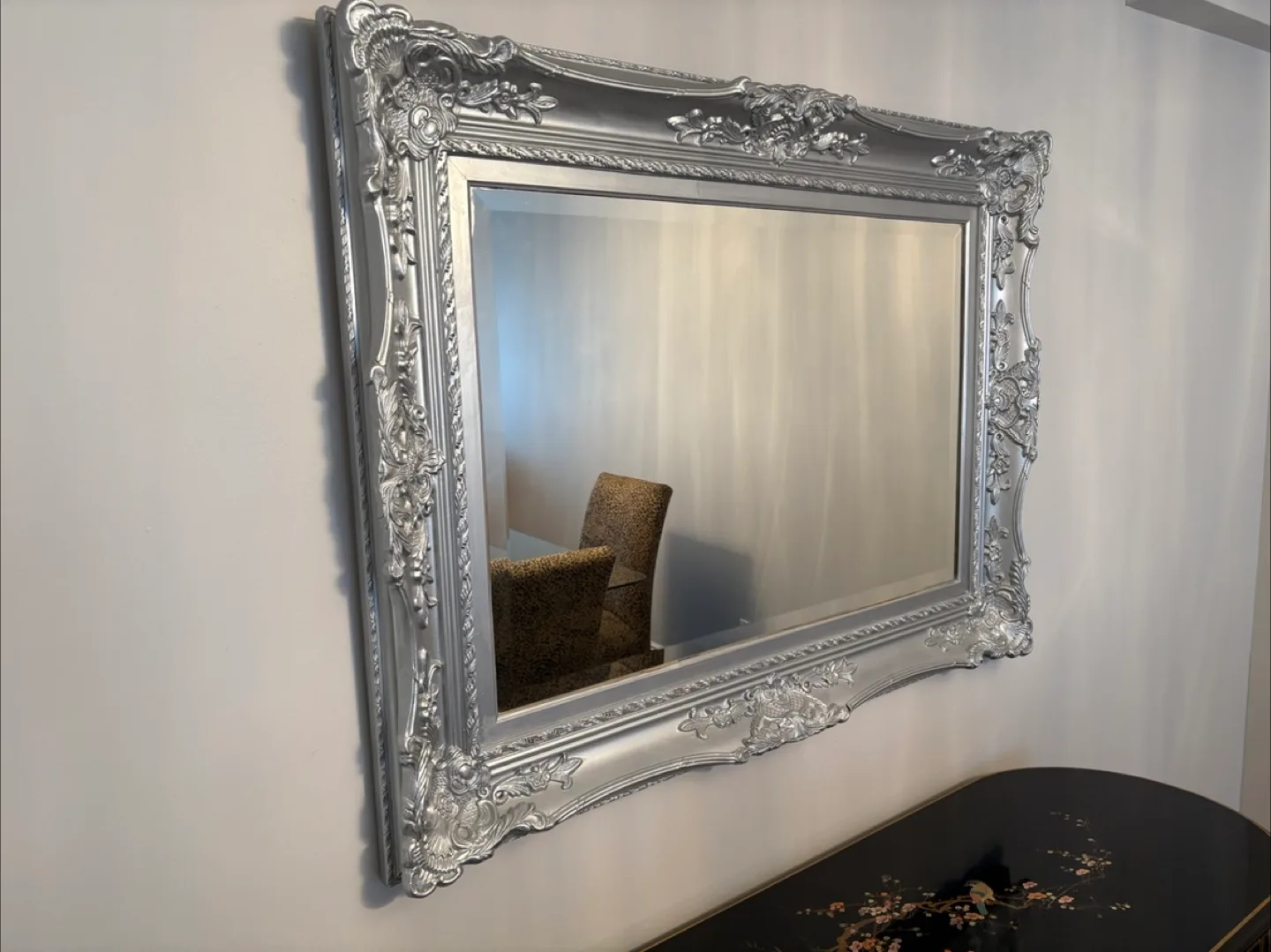 Ornate Silver Framed Mirror thumbnail